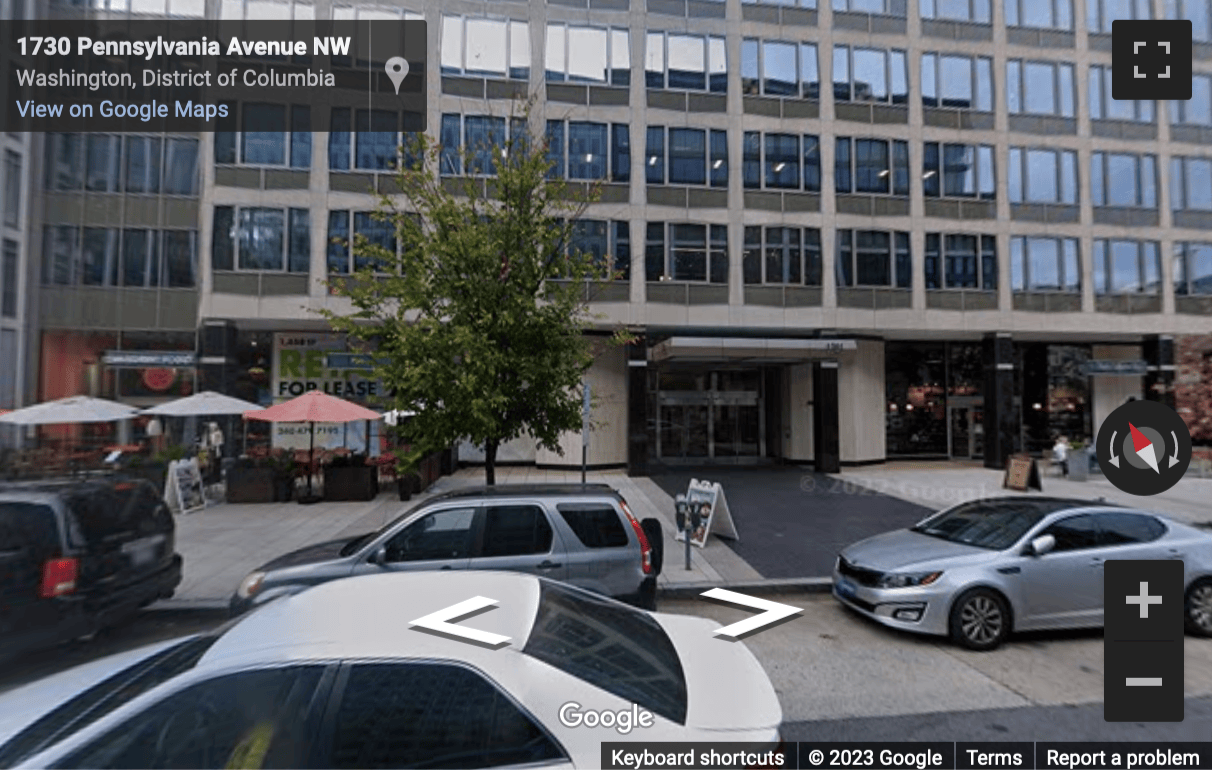 Street View image of 1701 Pennsylvania Avenue, NW, Suite 300, Washington DC, District Columbia, USA