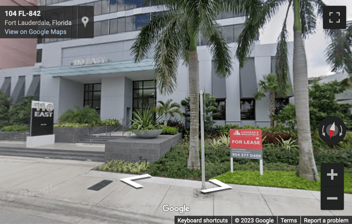 Street View image of 110 East Broward Boulevard, Fort Lauderdale, Florida, USA
