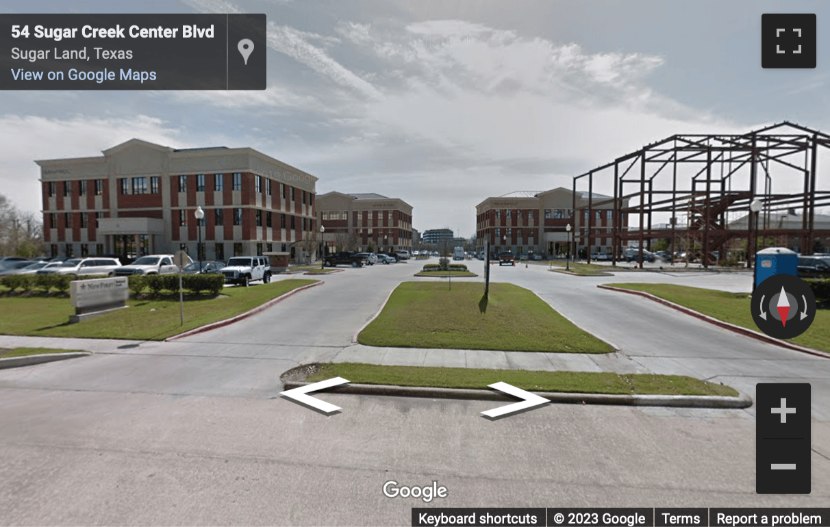 Street View image of 54 Sugarcreek Center Boulevard, Sugar Land, Texas, USA