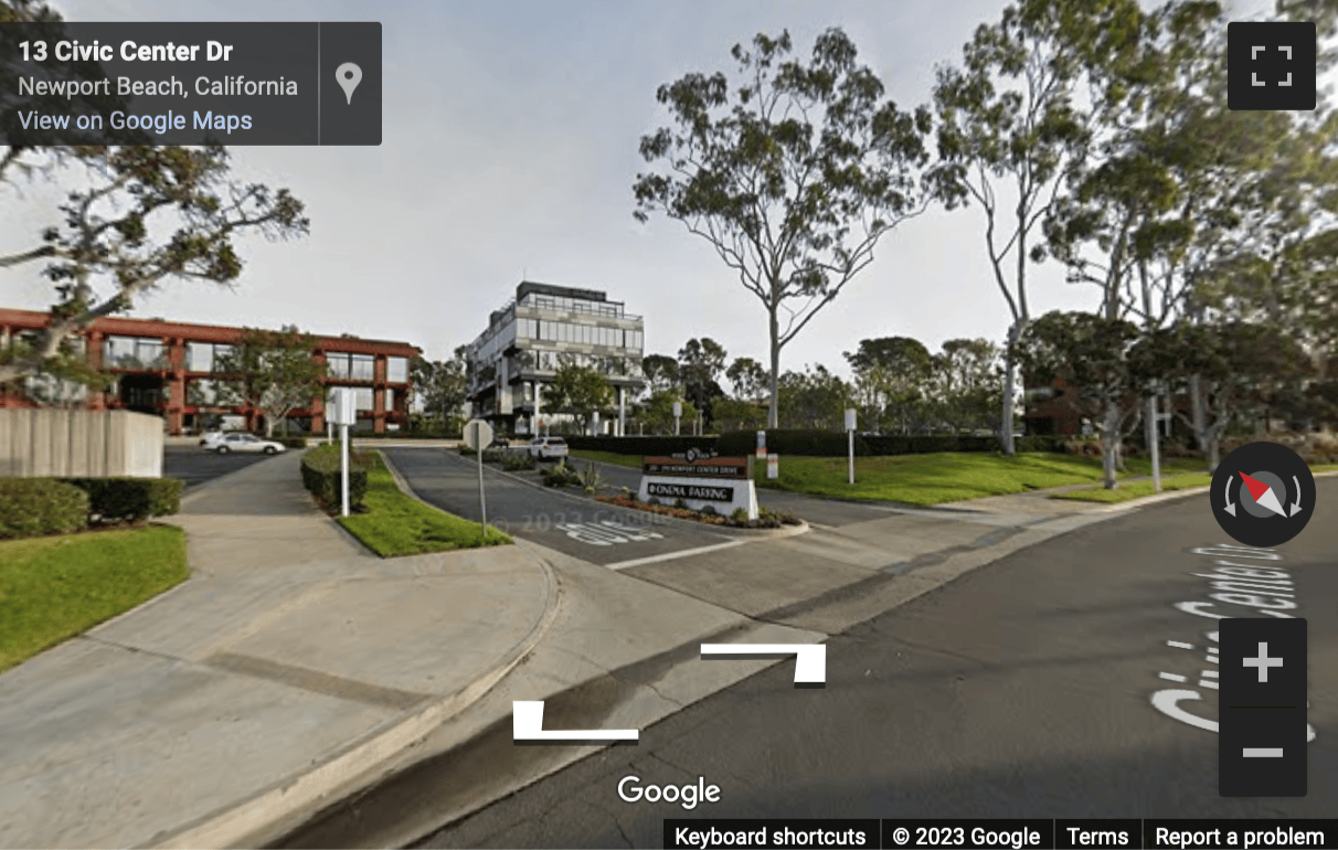 Street View image of 260 Newport Center Drive, Suite 100, Newport Beach, California, USA