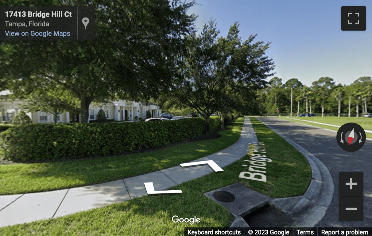 Street View image of 17427 Bridge Hill Court, Tampa, Florida, USA
