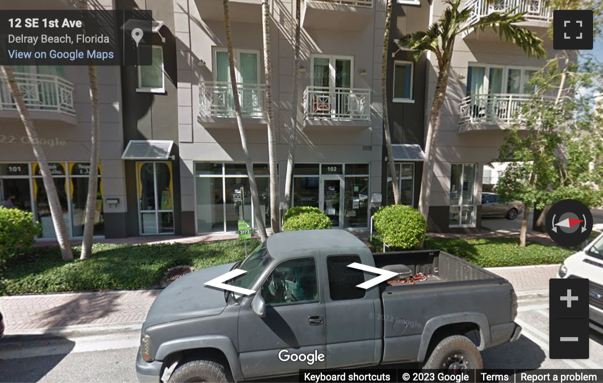 Street View image of 12 South East 1st Avenue, Delray Beach, Florida, USA