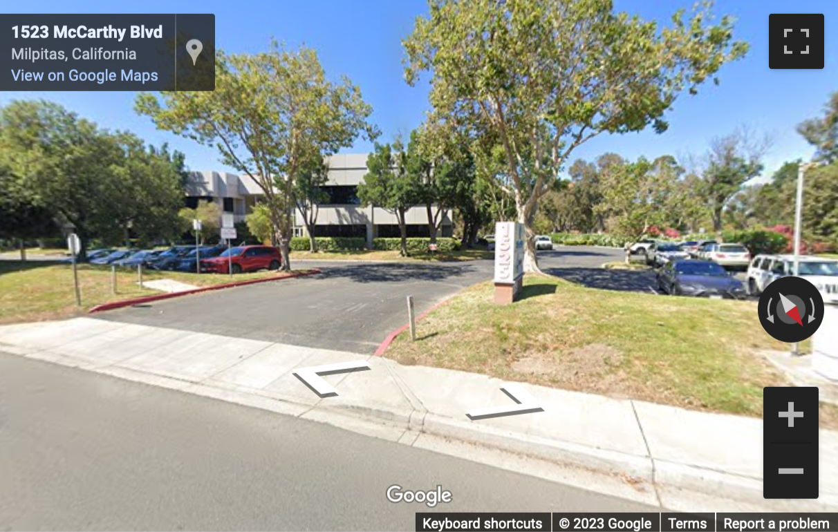 Street View image of 1525 McCarthy Boulevard, Suite 1000, Milpitas, California, USA