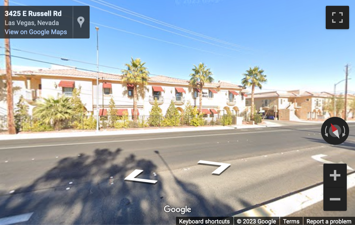 Street View image of 3470 E. Russell Road, Las Vegas, Nevada, USA