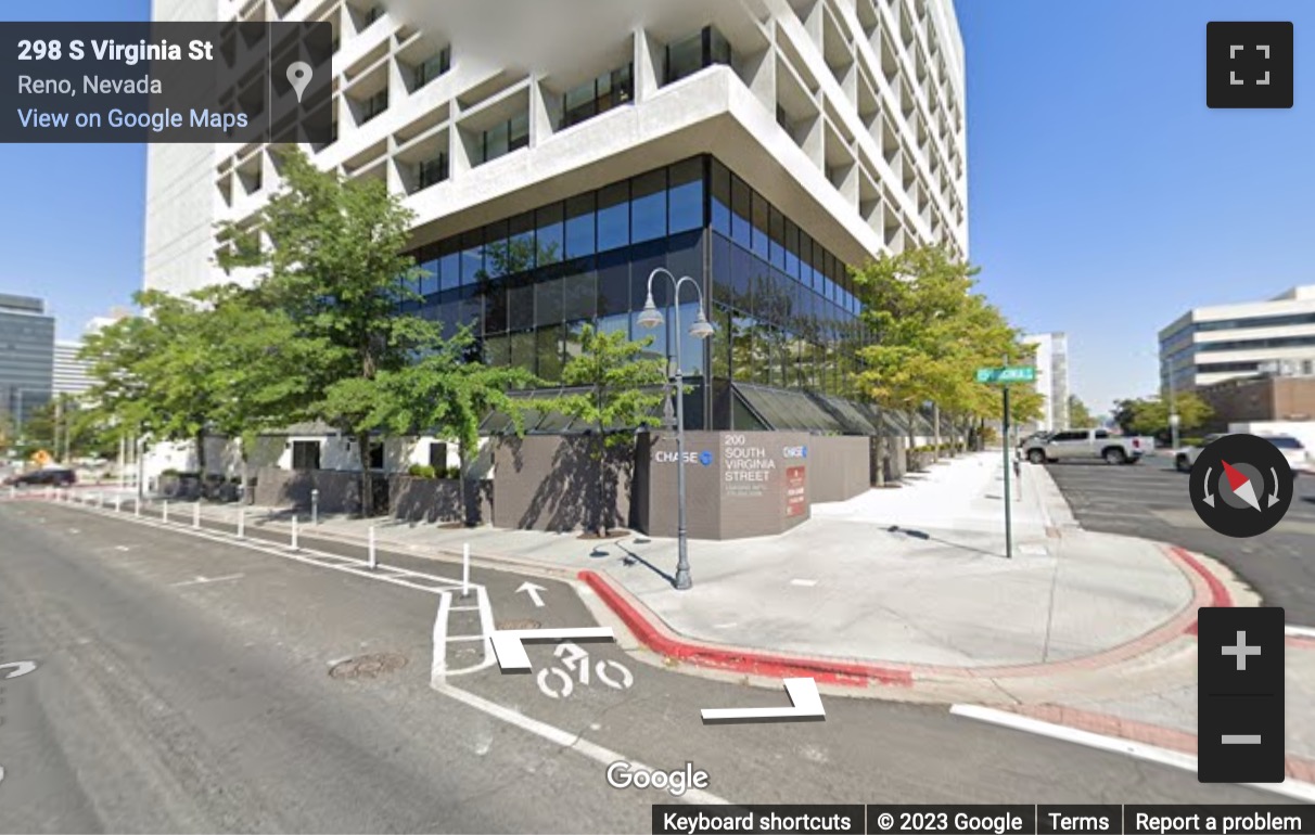 Street View image of 200 S. Virginia, 8th Floor, Reno, Nevada, USA