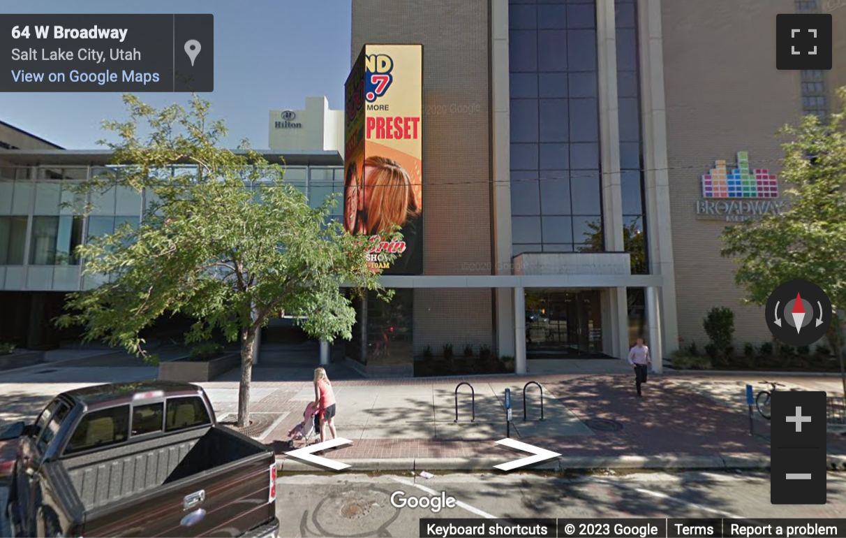 Street View image of 50 West Broadway, 10th Floor, Salt Lake City, Utah, USA
