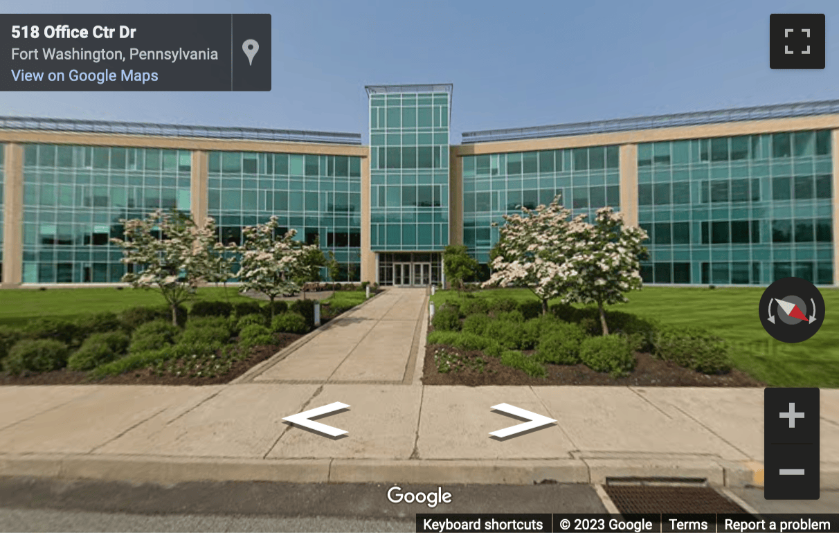 Street View image of 4th Floor, 500 Office Center Drive, Fort Washington, Pennsylvania, USA