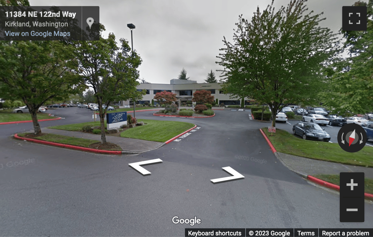 Street View image of 11335 NE 122nd Way, Suite 105, Kirkland, Washington, USA