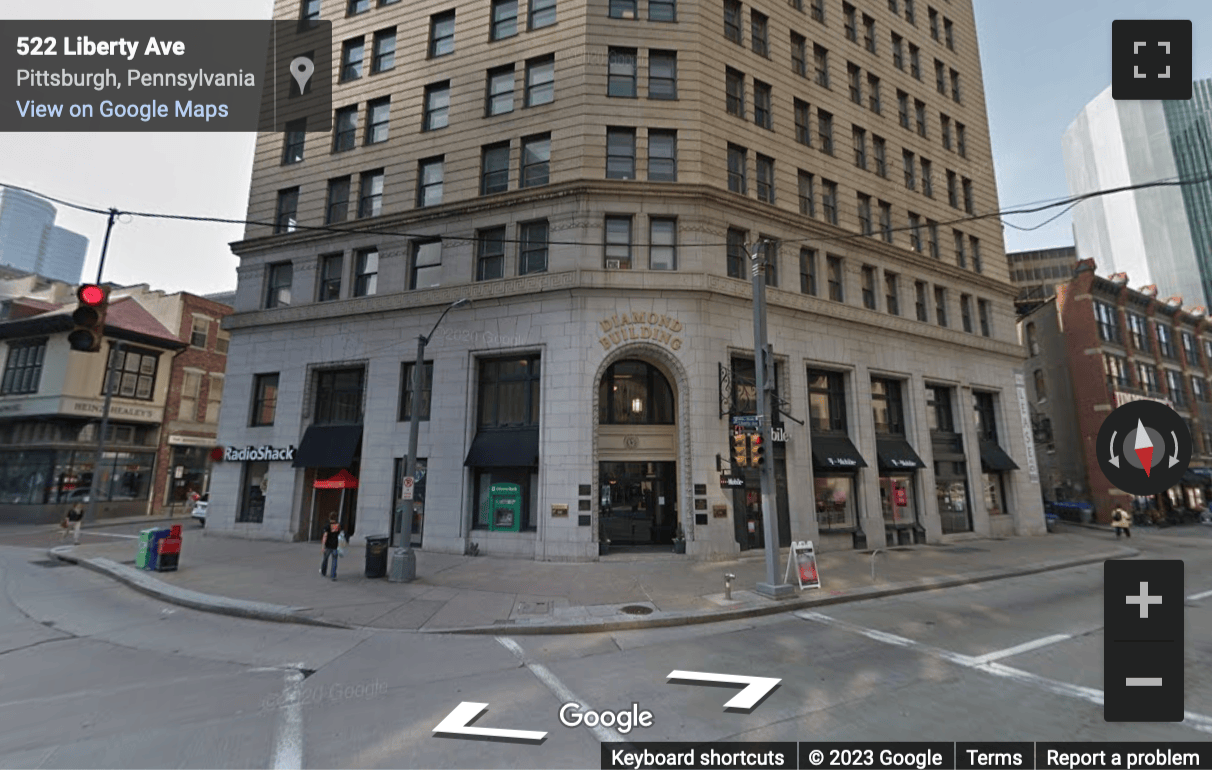 Street View image of 100 Fifth Avenue, The Diamond Building, Pittsburgh, Pennsylvania, USA