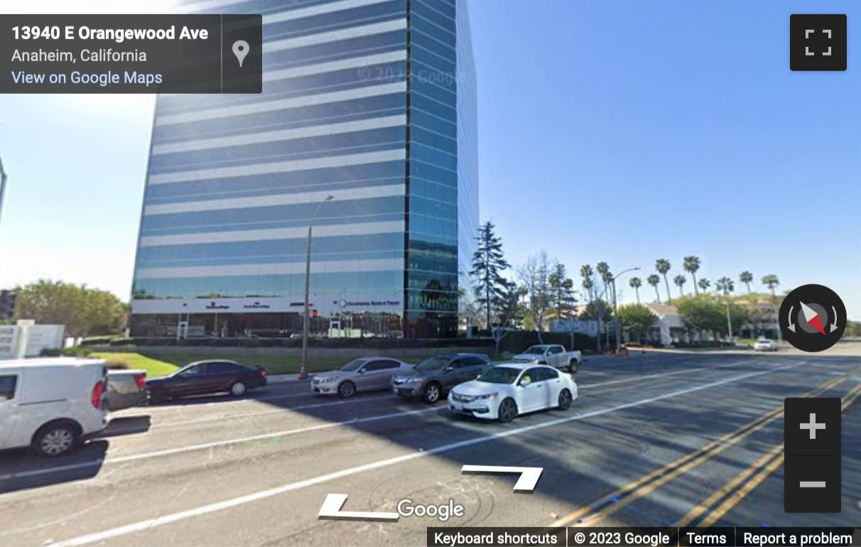 Street View image of 500 North State College Blvd. , Suite 1100, Orange Tower, Orange, California, USA