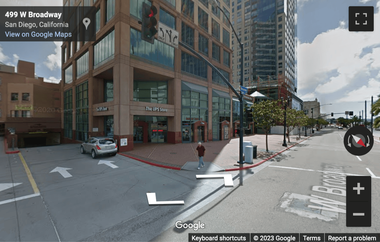 Street View image of 501 West Broadway, Koll Center, Suite 800, San Diego, California, USA