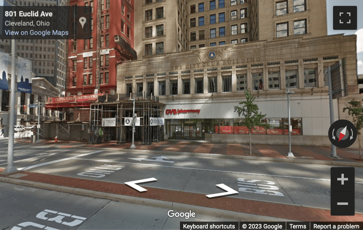 Street View image of 850 Euclid Avenue, The City Club Building, Cleveland, Ohio, USA