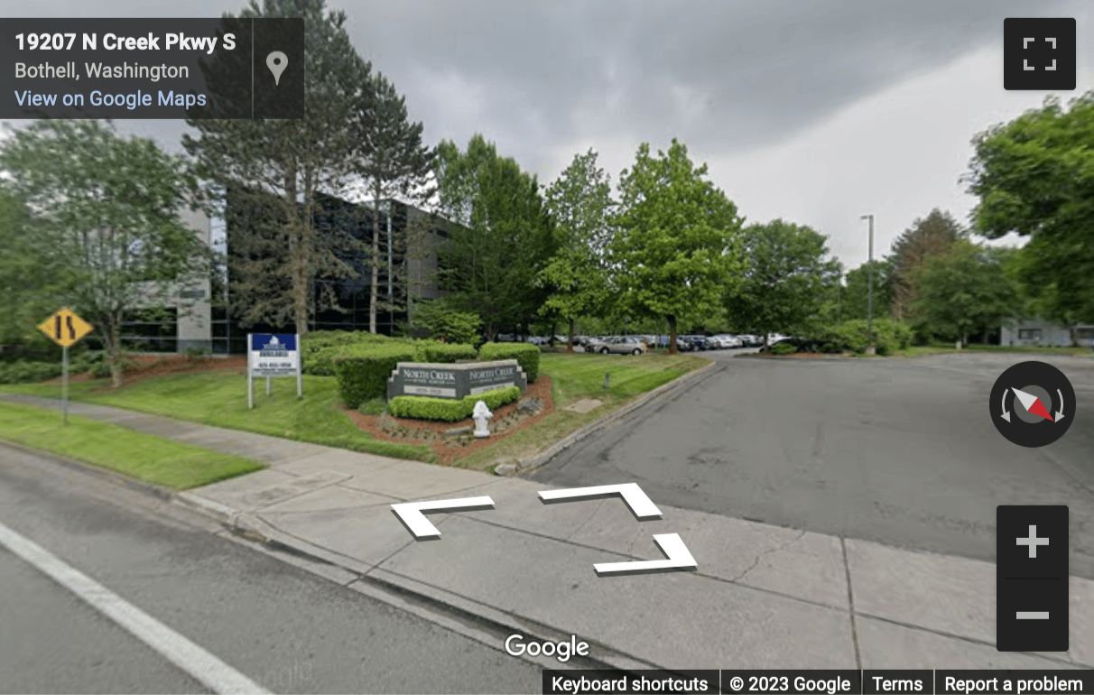 Street View image of 19125 North Creek Parkway, Suite 120, Northcreek Office Center, Bothell