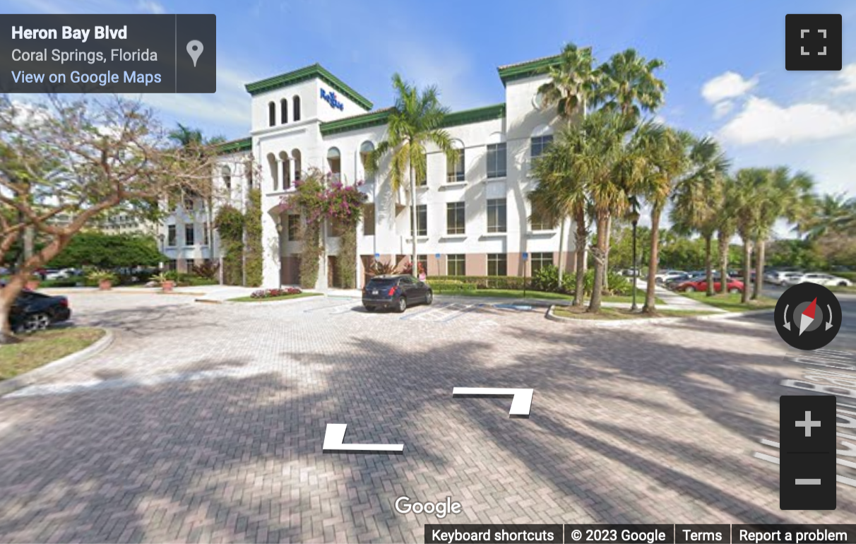 Street View image of 11555 Heron Bay Boulevard, Suite 200, Coral Springs, Florida, USA