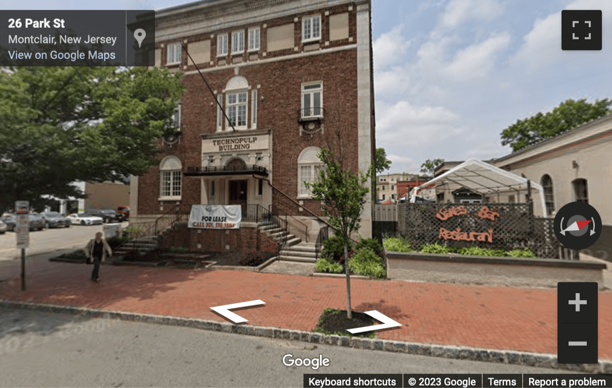 Street View image of 26 Park Street, Suite 2000, Montclair, New Jersey, USA