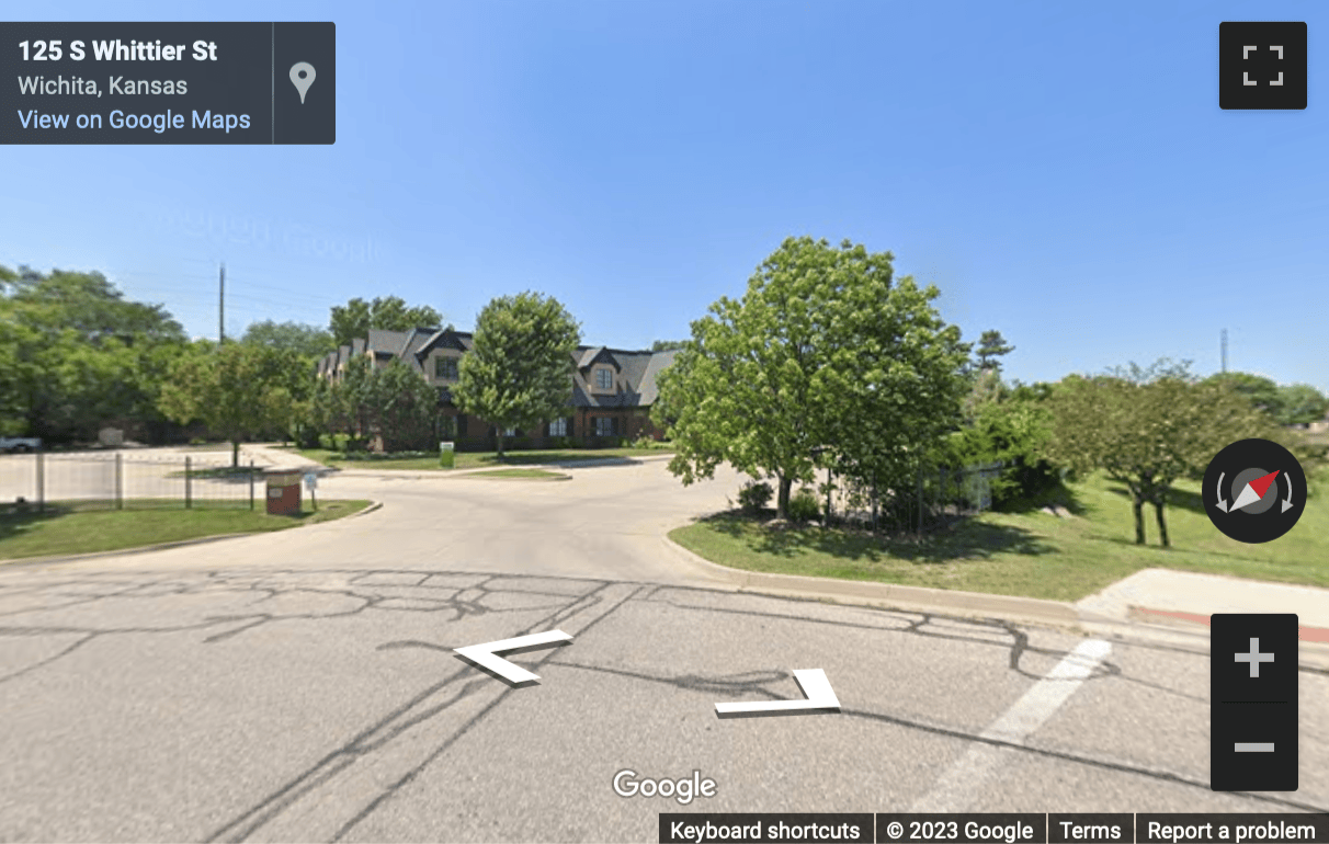 Street View image of 111 South Whittier Street, Wichita, Kansas, USA