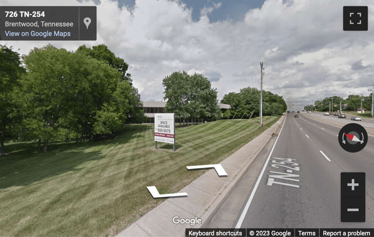 Street View image of 750 Old Hickory Boulevard, 2 Brentwood Commons, Suite 150, Brentwood, Tennessee, USA