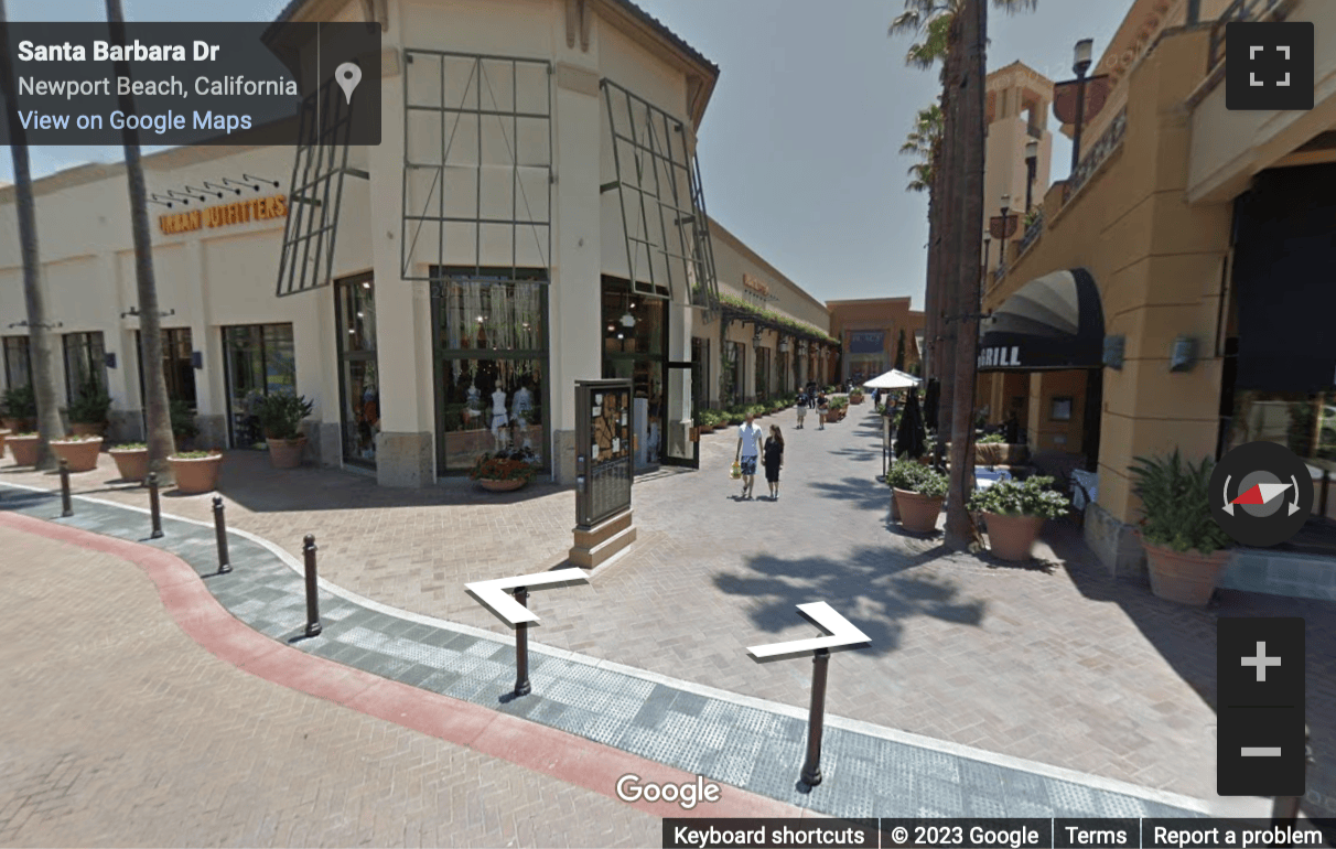 Street View image of 620 Newport Center Drive, Suite 1100, Fashion Island, Newport Beach, California, USA
