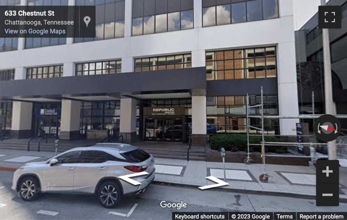 Street View image of 600 Republic Centre, 633 Chestnut Street, Chattanooga, Tennessee, USA