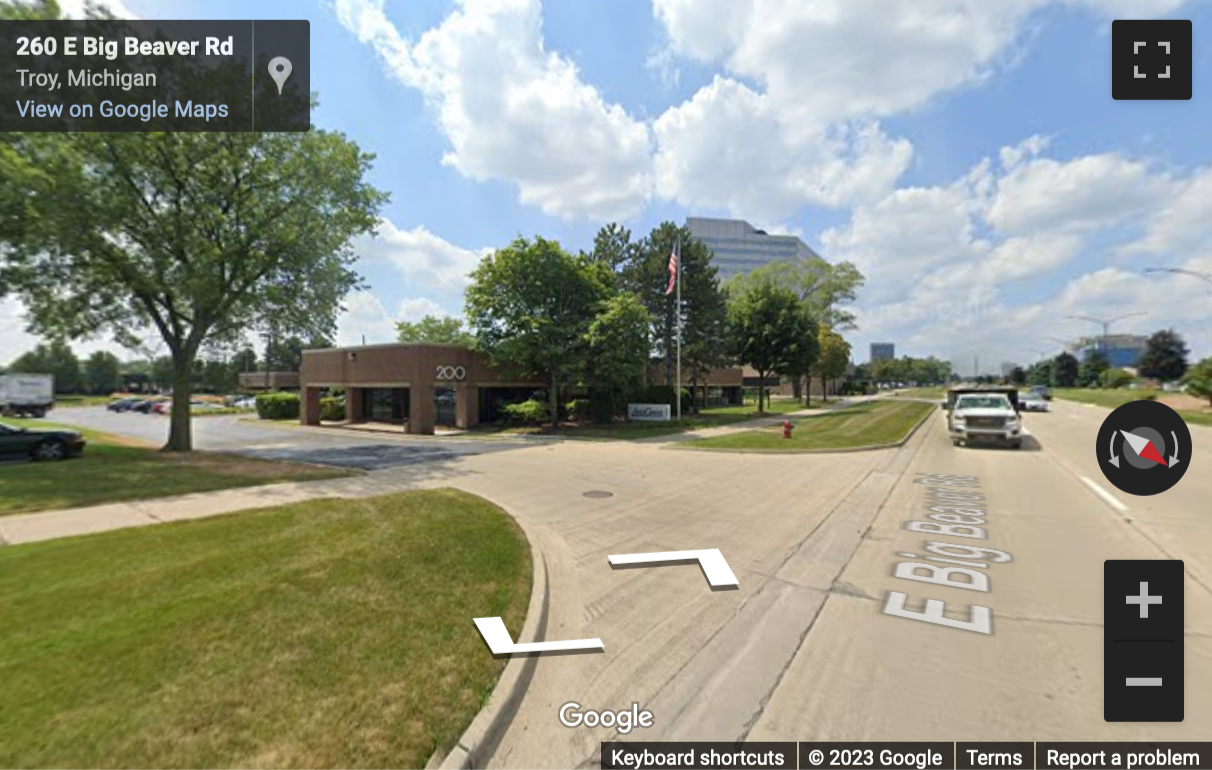 Street View image of 200 East Big Beaver Road, Troy, Michigan, USA