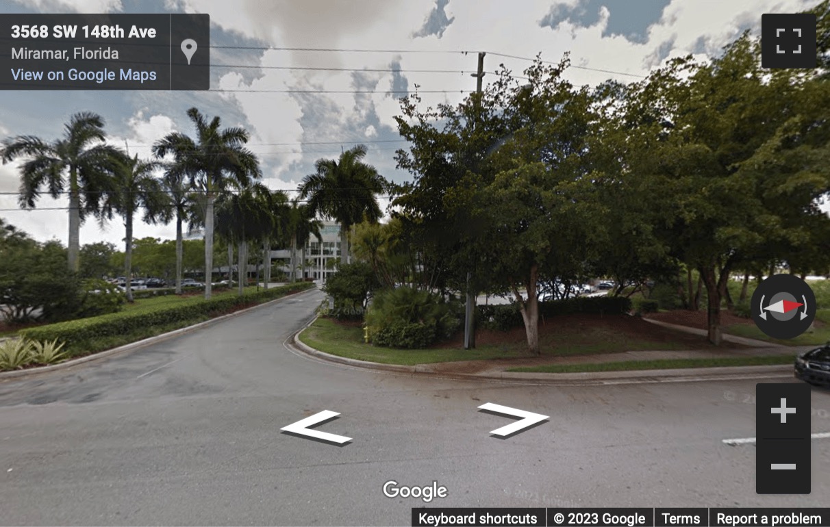Street View image of 3350 SW 148th Avenue, Huntington Square III Center, Suite 110, Miramar