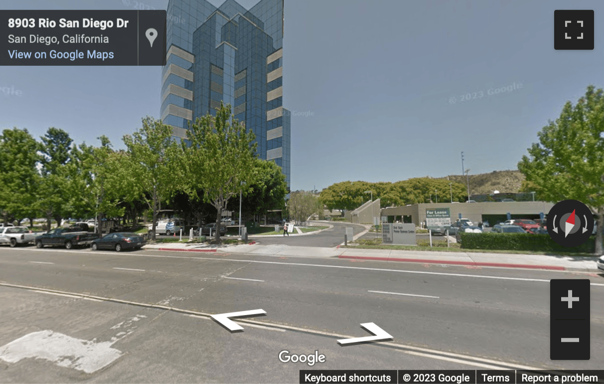 Street View image of 8880 Rio San Diego Drive, 8th Floor, Mission Valley Rio San Diego Center