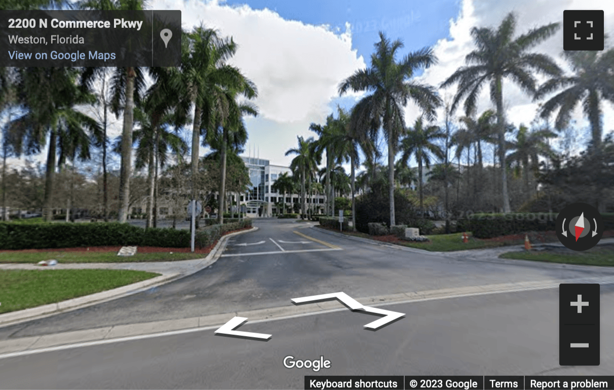 Street View image of 2200 N. Commerce Parkway, Suite 200, Weston, Florida, USA