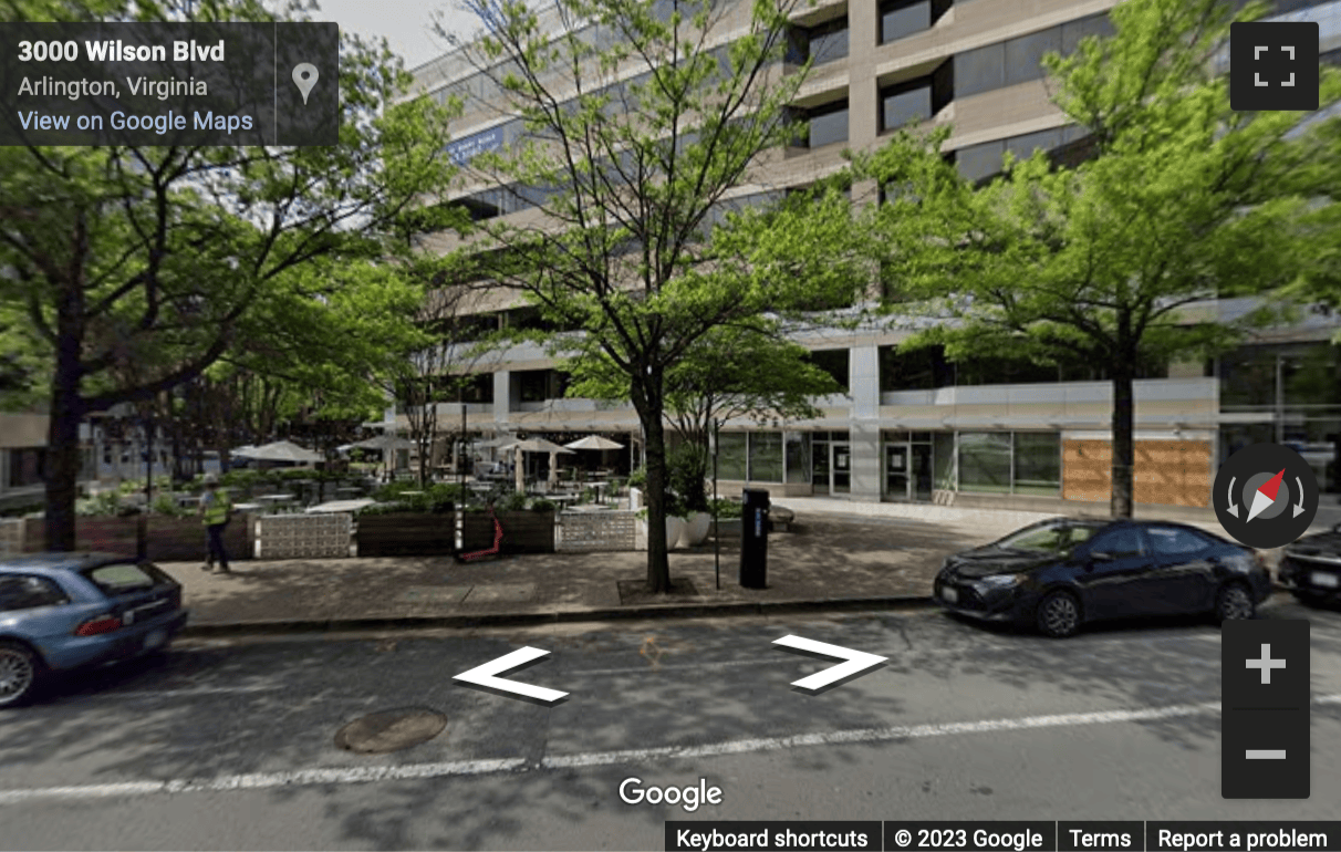 Street View image of 3033 Wilson Boulevard, Suite 700, Arlington, Virginia, USA