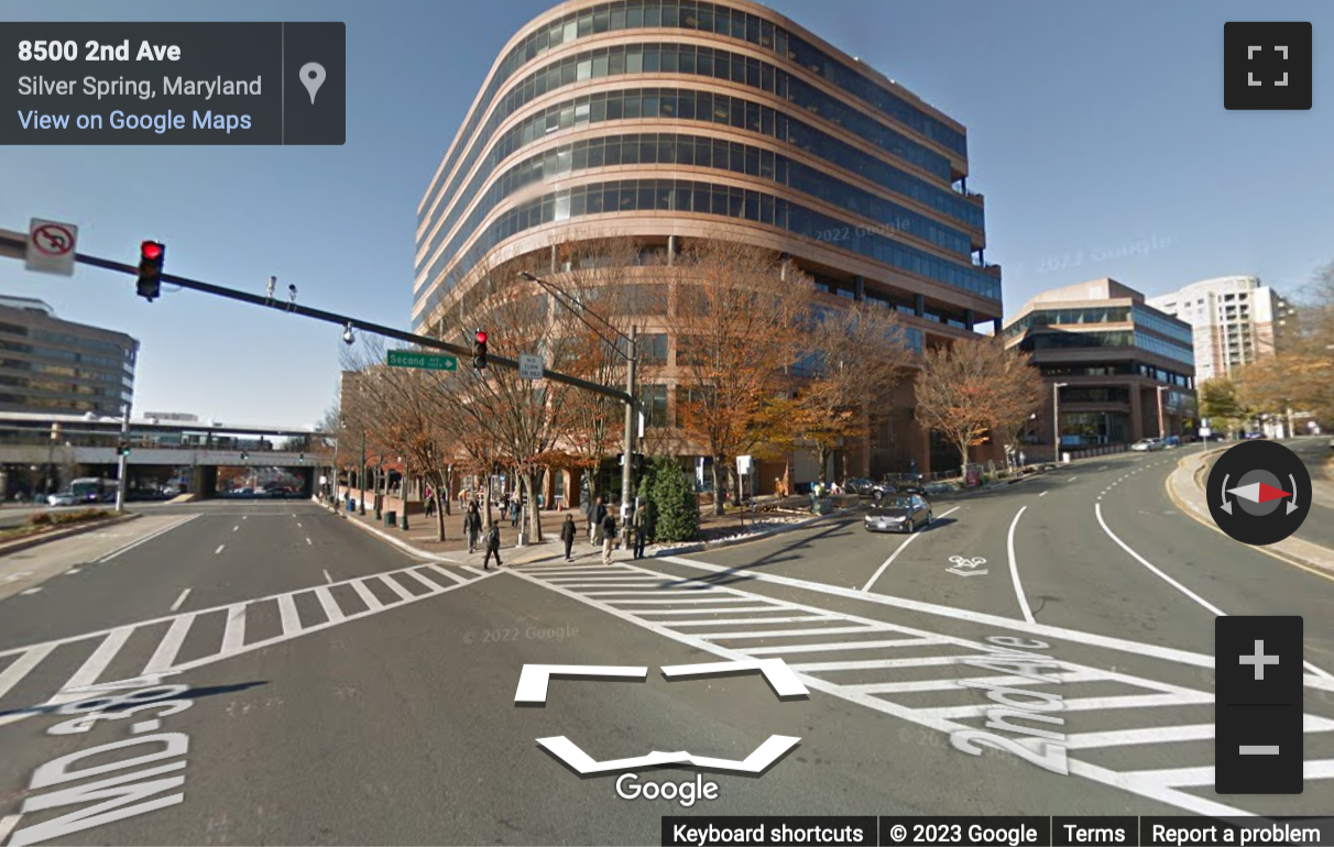 Street View image of 8403 Colesville Road, Suite 1100, Silver Spring, Maryland, USA