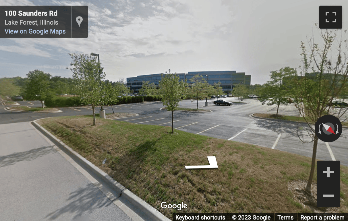 Street View image of 100 S. Saunders Road, Suite 150, Lake Forest, Illinois, USA
