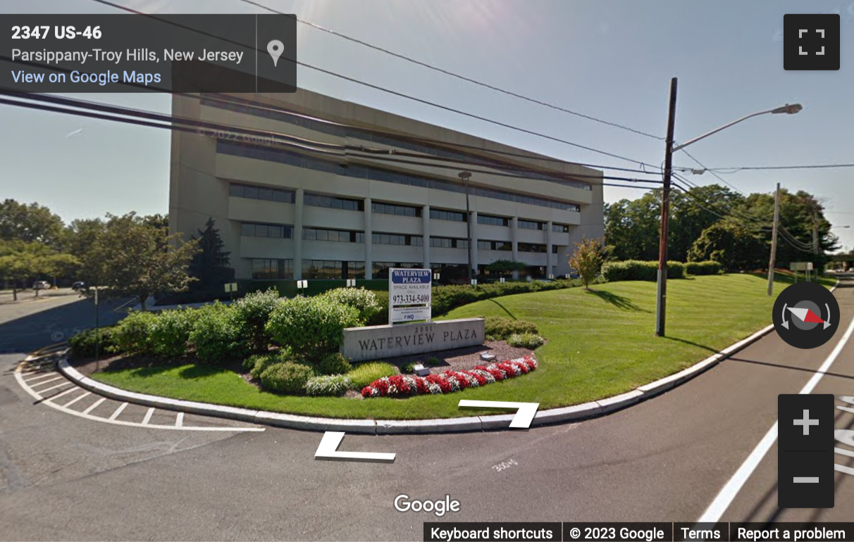 Street View image of Waterview Plaza, Suite 310, 2001 Route 46, Parsippany, New Jersey, USA