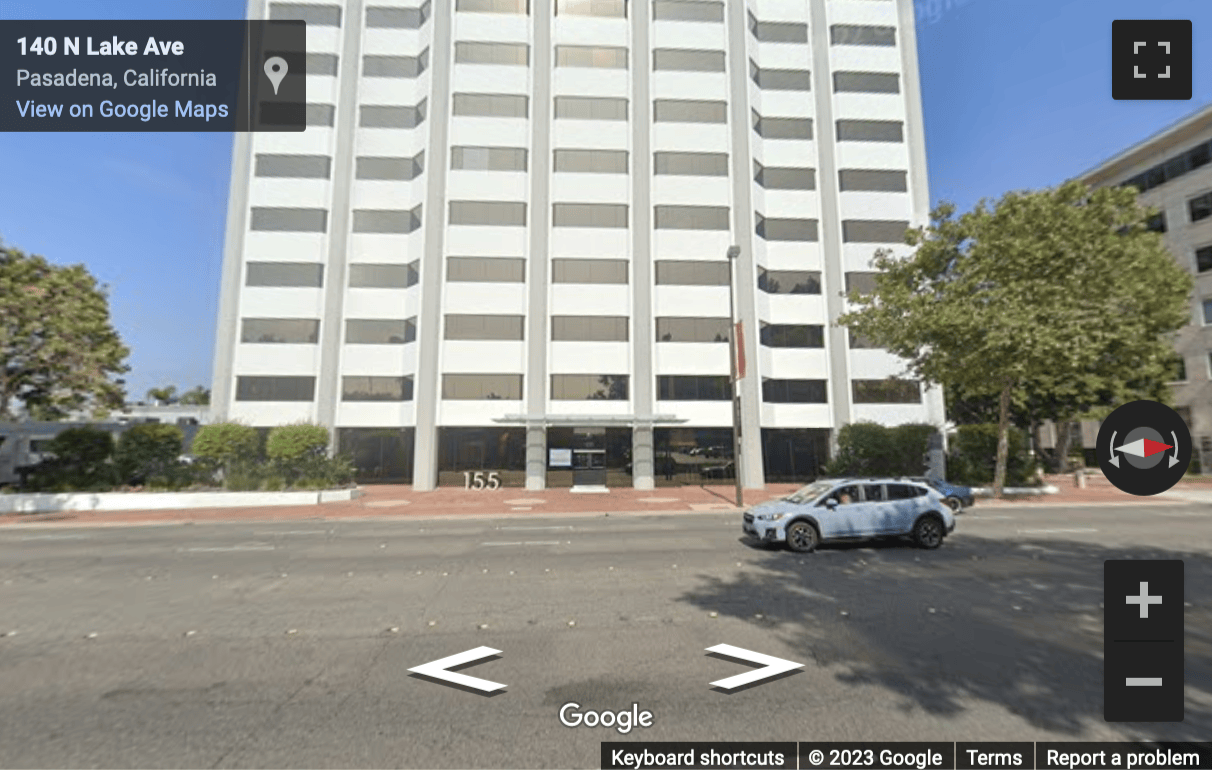 Street View image of 155 N. Lake, Suite 800, Pasadena, California, USA