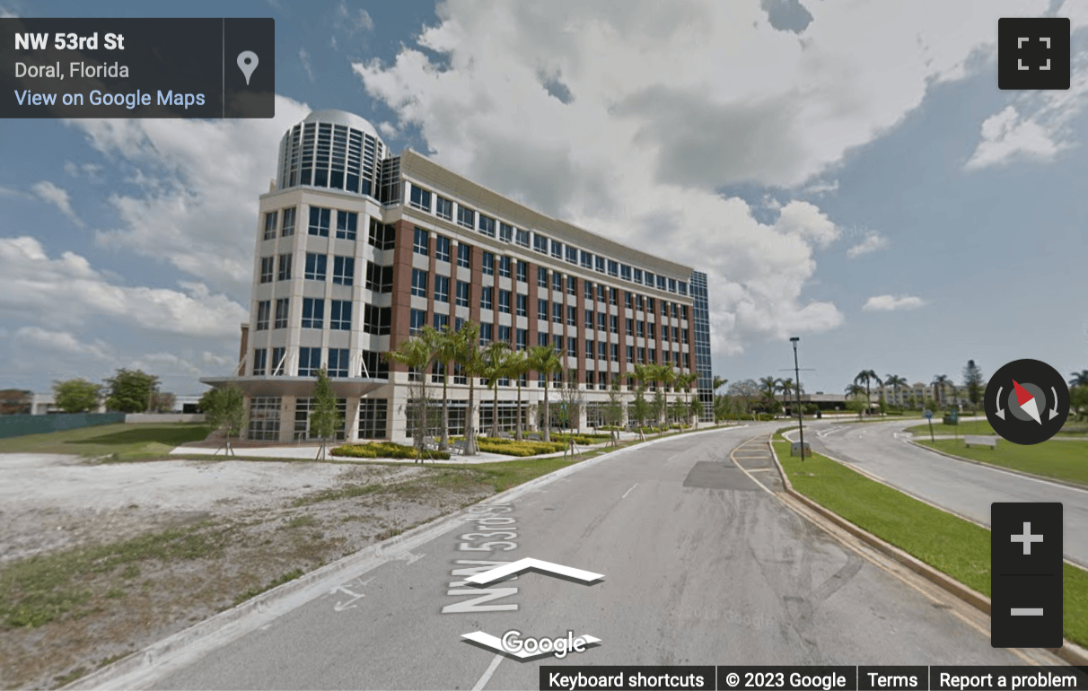 Street View image of 8333 N. W 53rd Street, Suite 450, Doral, Florida, USA