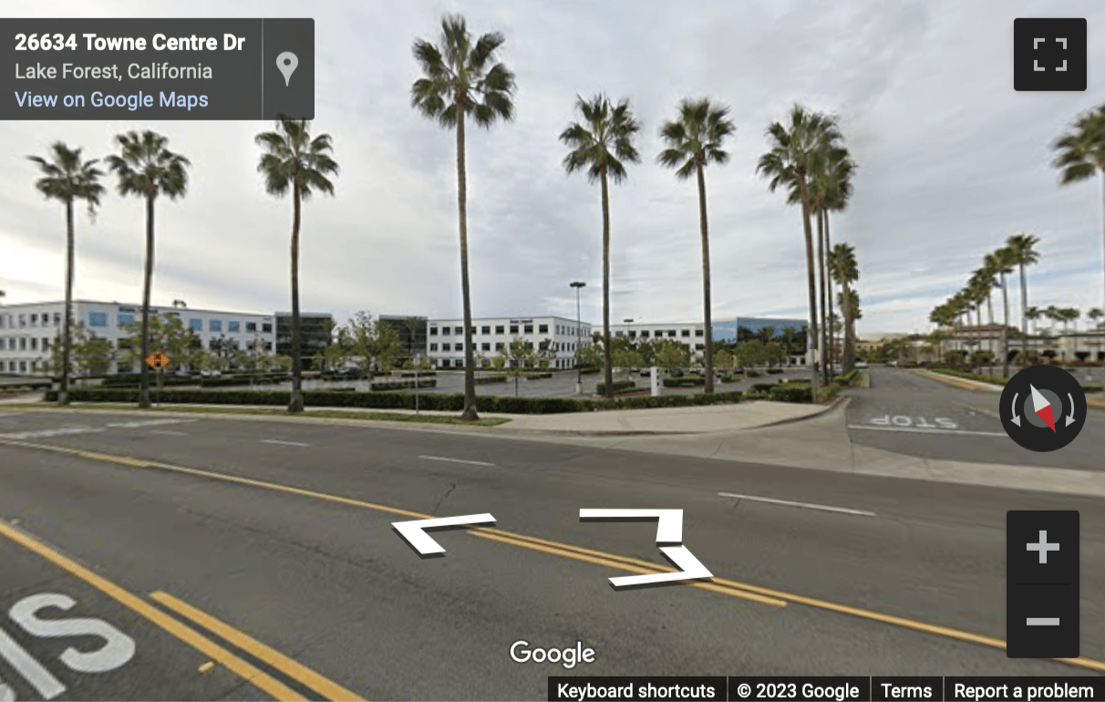 Street View image of 26632 Towne Centre Drive, Suite 300, Foothill Ranch, California, USA