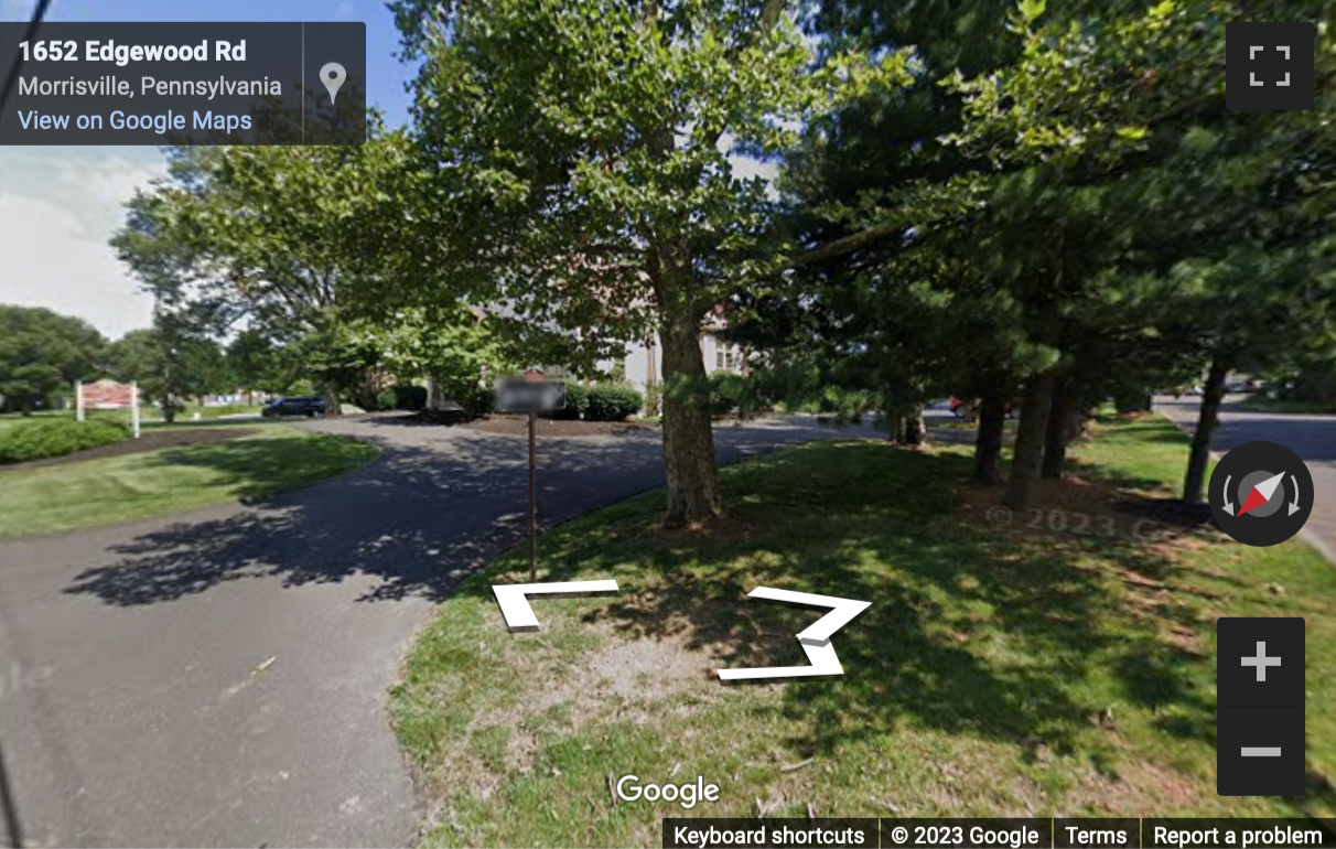 Street View image of 1669 Edgewood Road, Yardley, Pennsylvania, USA