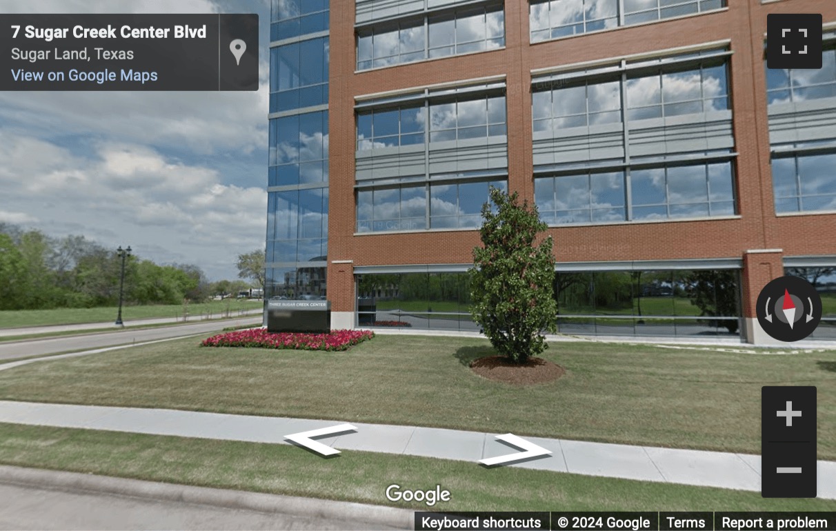 Street View image of Three Sugar Creek Center, Suite 100, Sugar Land, Texas, USA