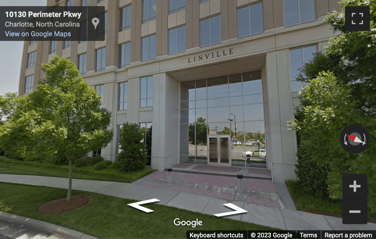 Street View image of 10130 Perimeter Parkway, Suite 200, Charlotte, North Carolina, USA