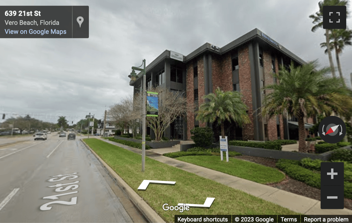 Street View image of 601 21st Street, Suite 300, Vero Beach, Florida, USA