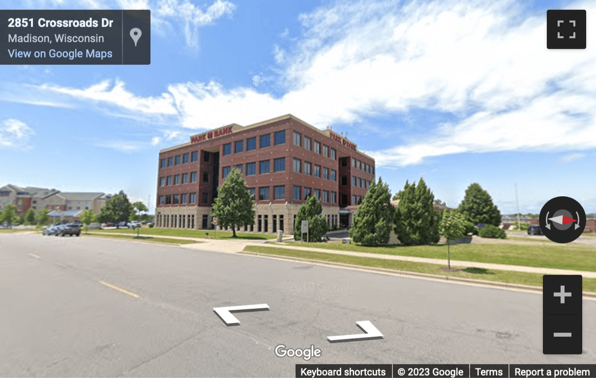 Street View image of Park Bank Plaza, 2810 Crossroads Drive, Suite 4000, Madison, Wisconsin, USA