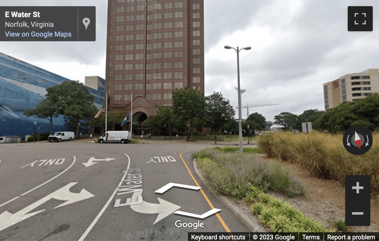 Street View image of 999 Waterside Drive, Suite 515, Norfolk, Virginia, USA