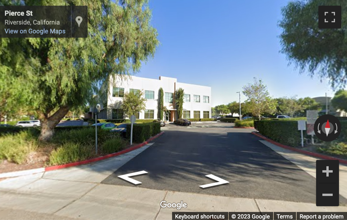 Street View image of 11801 Pierce Street, Suite 200, Riverside, California, USA