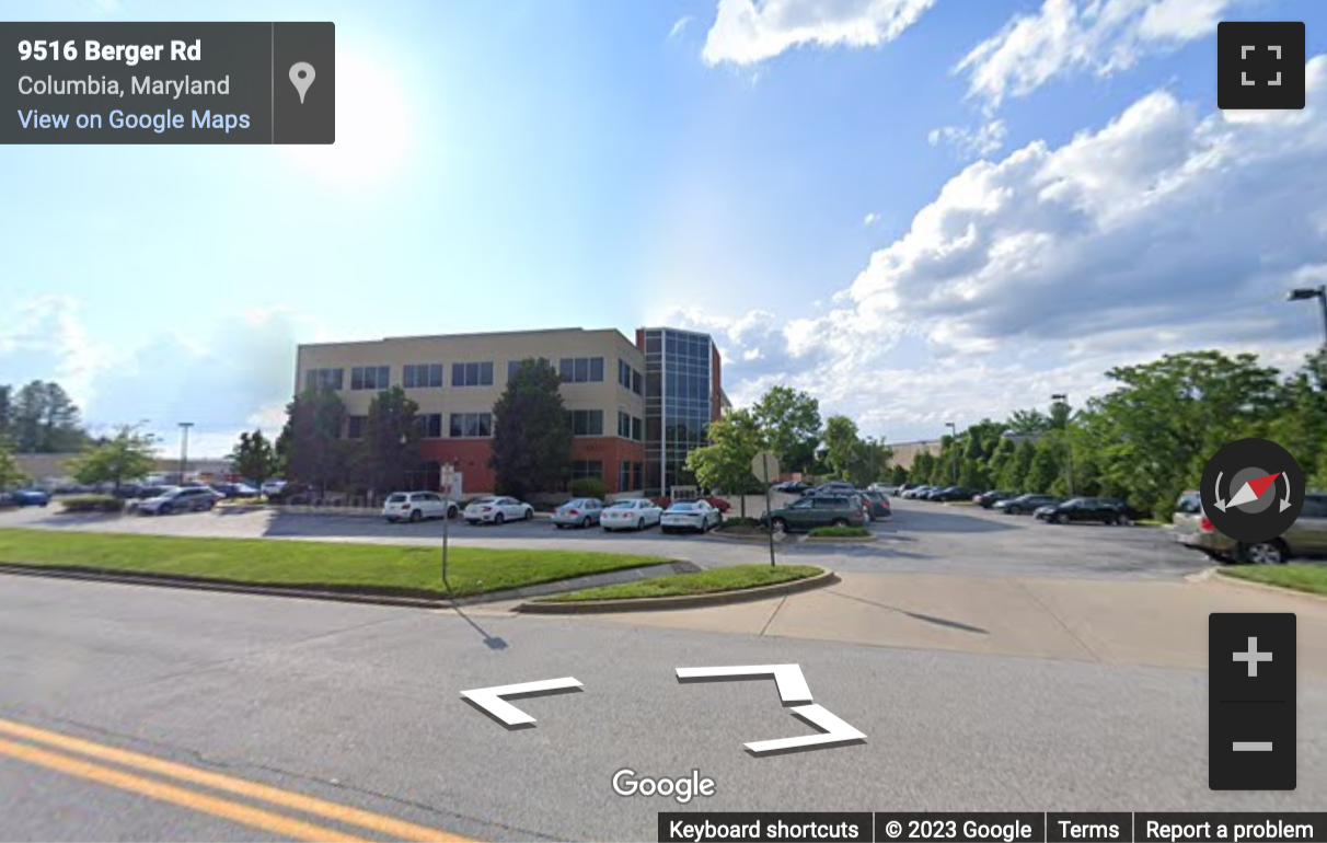Street View image of 9520 Berger Road, Suite 212, Columbia, Maryland, USA