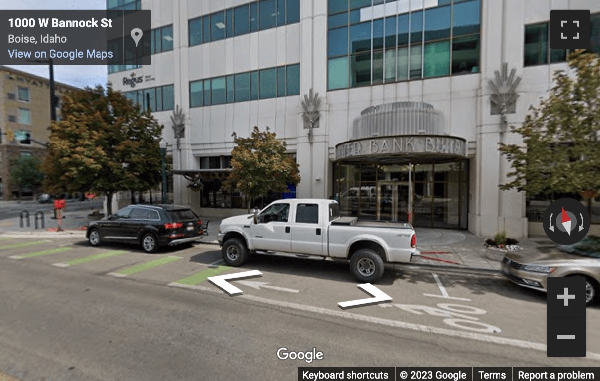 Street View image of Boise Downtown, 950 Bannock Street, Suite 1100, Boise, Idaho, USA