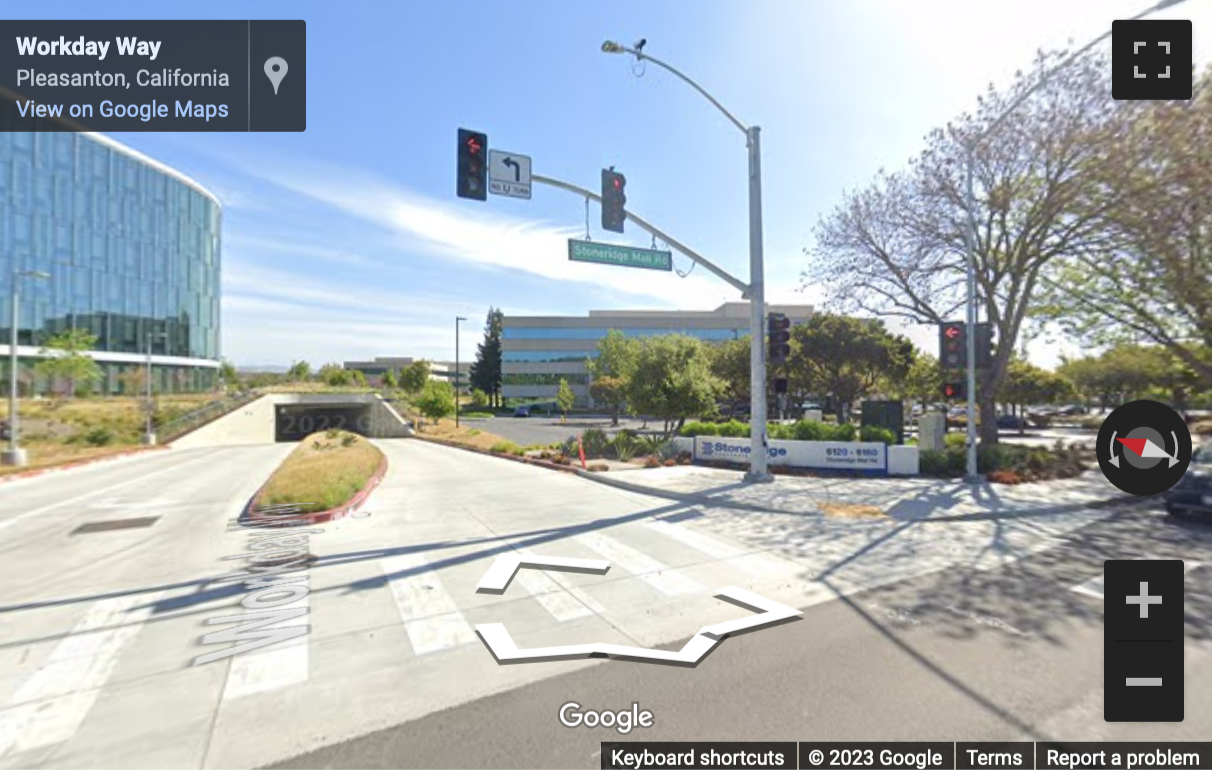 Street View image of 6200 Stoneridge Mall Road, Suite 200/300, Corporate Commons, Pleasanton, California, USA