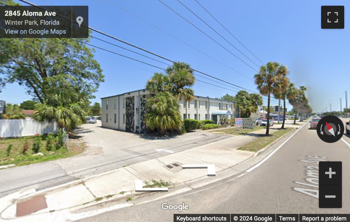Street View image of 3001 Aloma Avenue, Aloma Executive Centre, Winter Park, Florida, USA