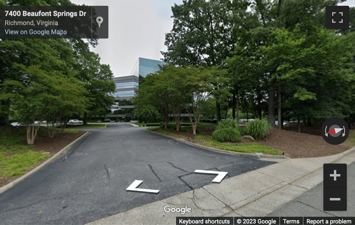 Street View image of 7400 Beaufont Springs Drive, Suite 300, Richmond, Virginia, USA