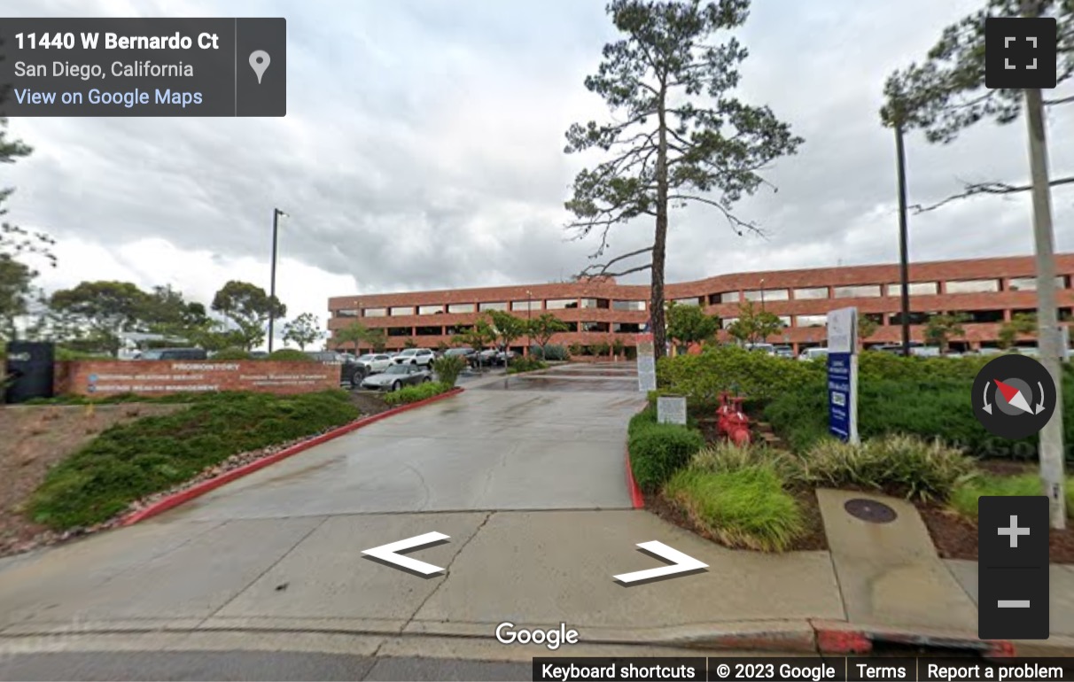 Street View image of 11440 West Bernardo Court, Suite 300, The Promontory, San Diego, California, USA