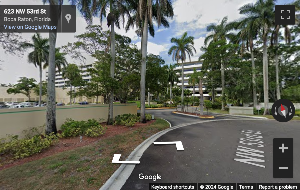 Street View image of 621 North West 53rd Street, Suite 240, Boca Raton, Florida, USA