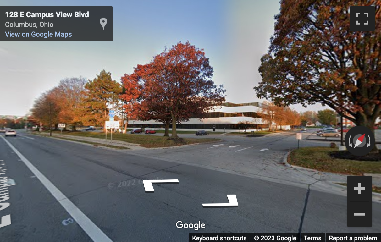 Street View image of 100 E. Campus View Boulevard, Suite 250, Crosswoods Center, Columbus, Ohio, USA