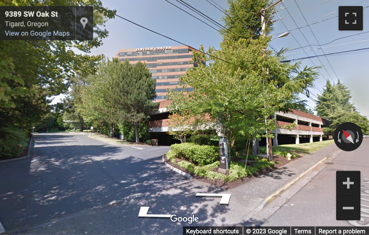 Street View image of 10260 SW Greenburg Road, Suite 400, Lincoln Center, Portland, Oregon, USA